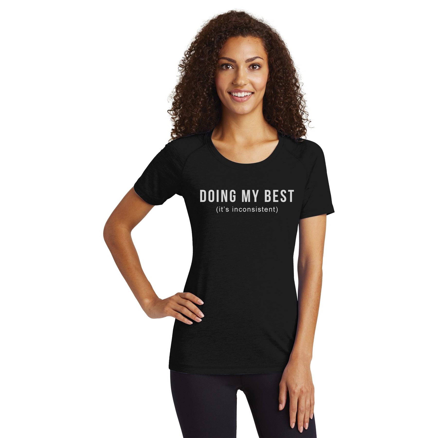 Women's PosiCharge Tri-Blend Wicking Scoop Neck Raglan Tee - Image 2